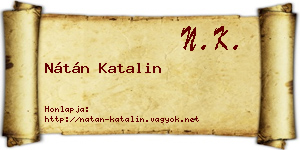Nátán Katalin névjegykártya